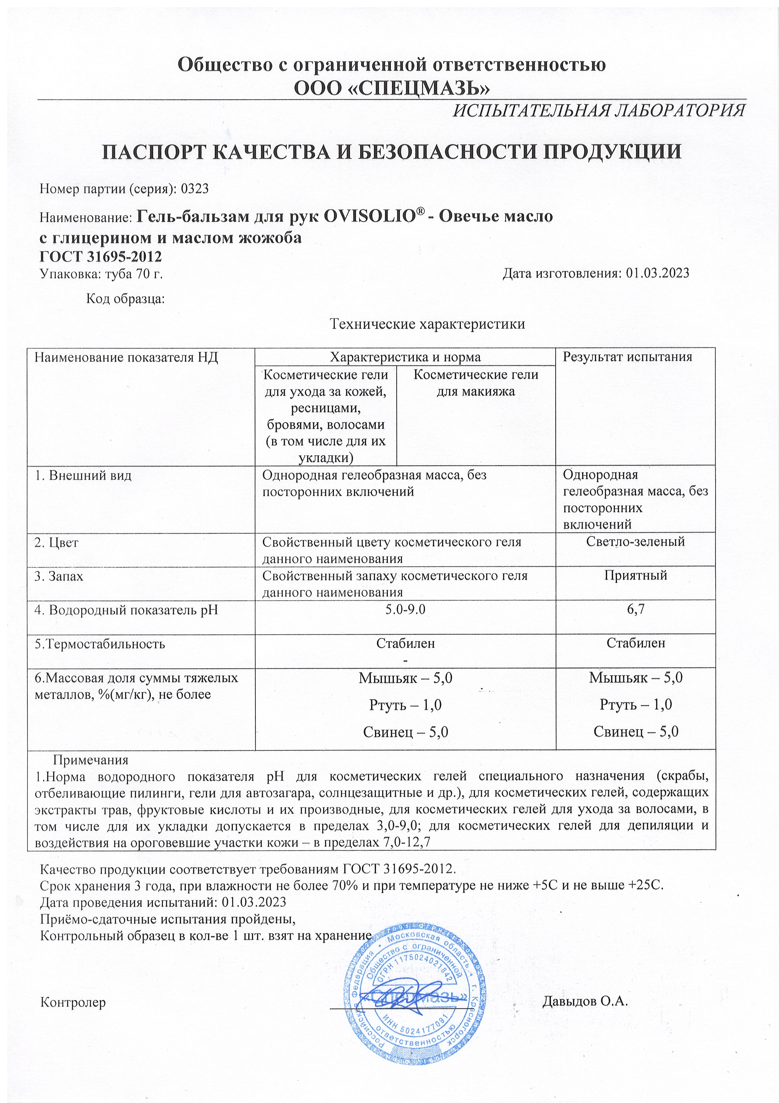Паспорт №032023